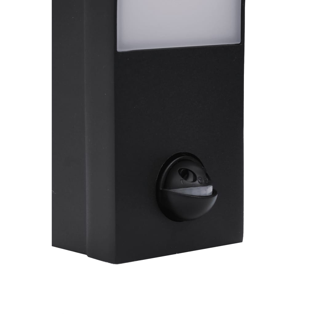 Vixl Lămpi Exterioare De Perete Cu Led/Senzor 2 Buc. Aluminiu Negru