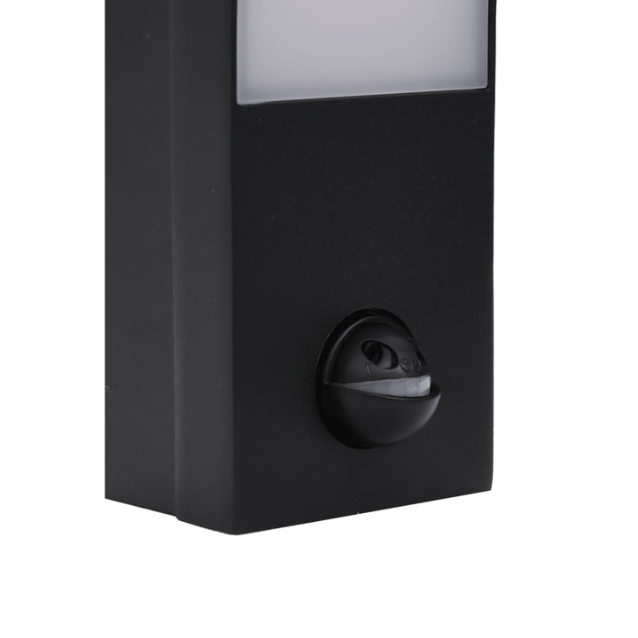 Vixl Lămpi Exterioare De Perete Cu Led/Senzor 2 Buc. Aluminiu Negru