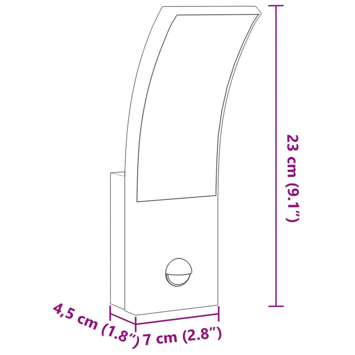 Vixl Lămpi Exterioare De Perete Led/Senzor 2 Buc Aluminiu Turnat Alb