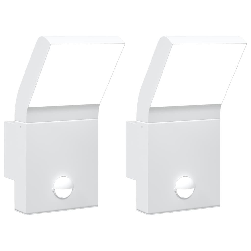 Vixl Lămpi Exterioare De Perete Led/Senzor 2 Buc Aluminiu Turnat Alb