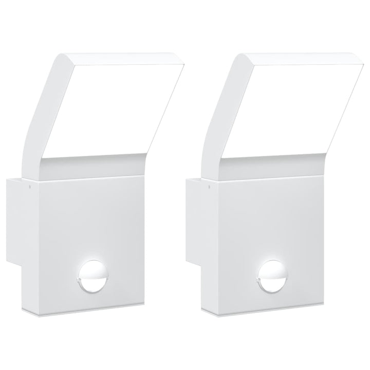 Vixl Lămpi Exterioare De Perete Led/Senzor 2 Buc Aluminiu Turnat Alb