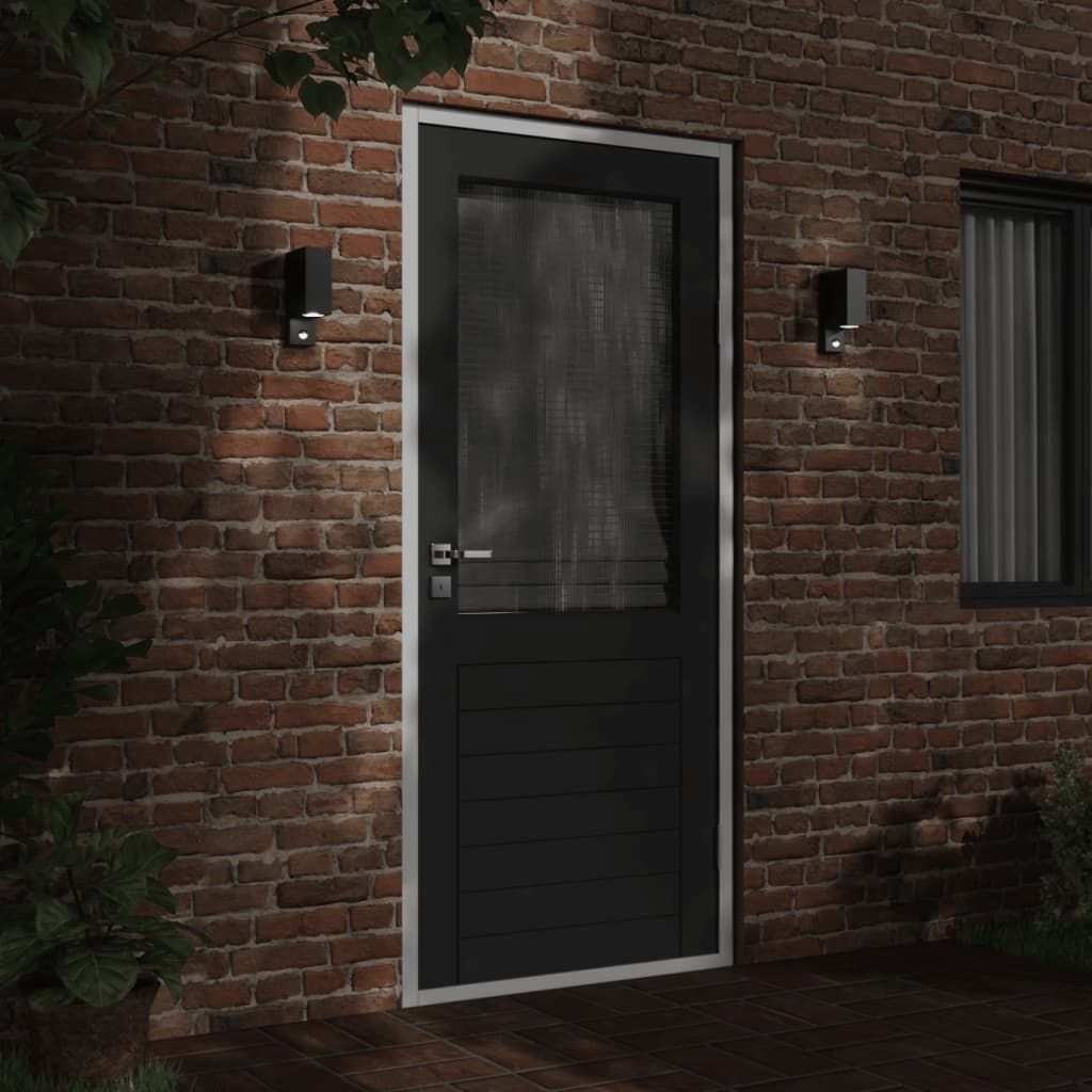 Vixl Lămpi Exterioare De Perete Senzori 2 Buc. Negru Aluminiu Turnat