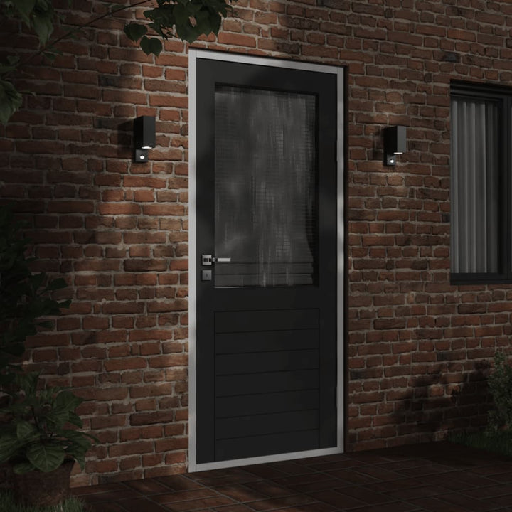 Vixl Lămpi Exterioare De Perete Senzori 2 Buc. Negru Aluminiu Turnat