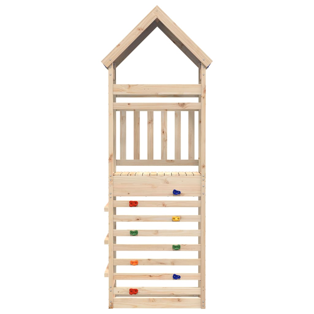 Turn Joacă Cu Perete Cățărare, 85X52,5X265 Cm Lemn Masiv Pin