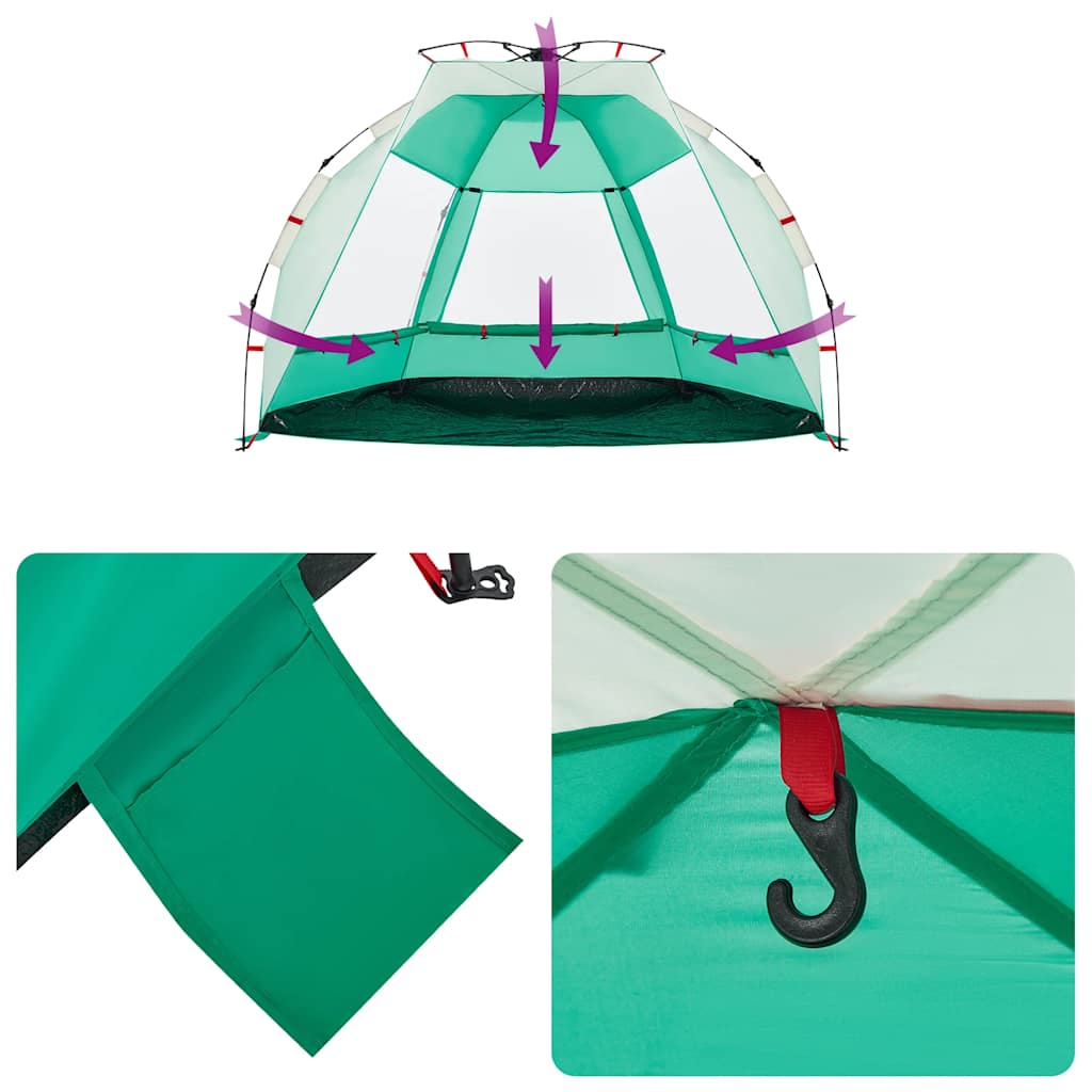 Cort Camping 2 Persoane Verde Marin Impermeabil Setare Rapidă