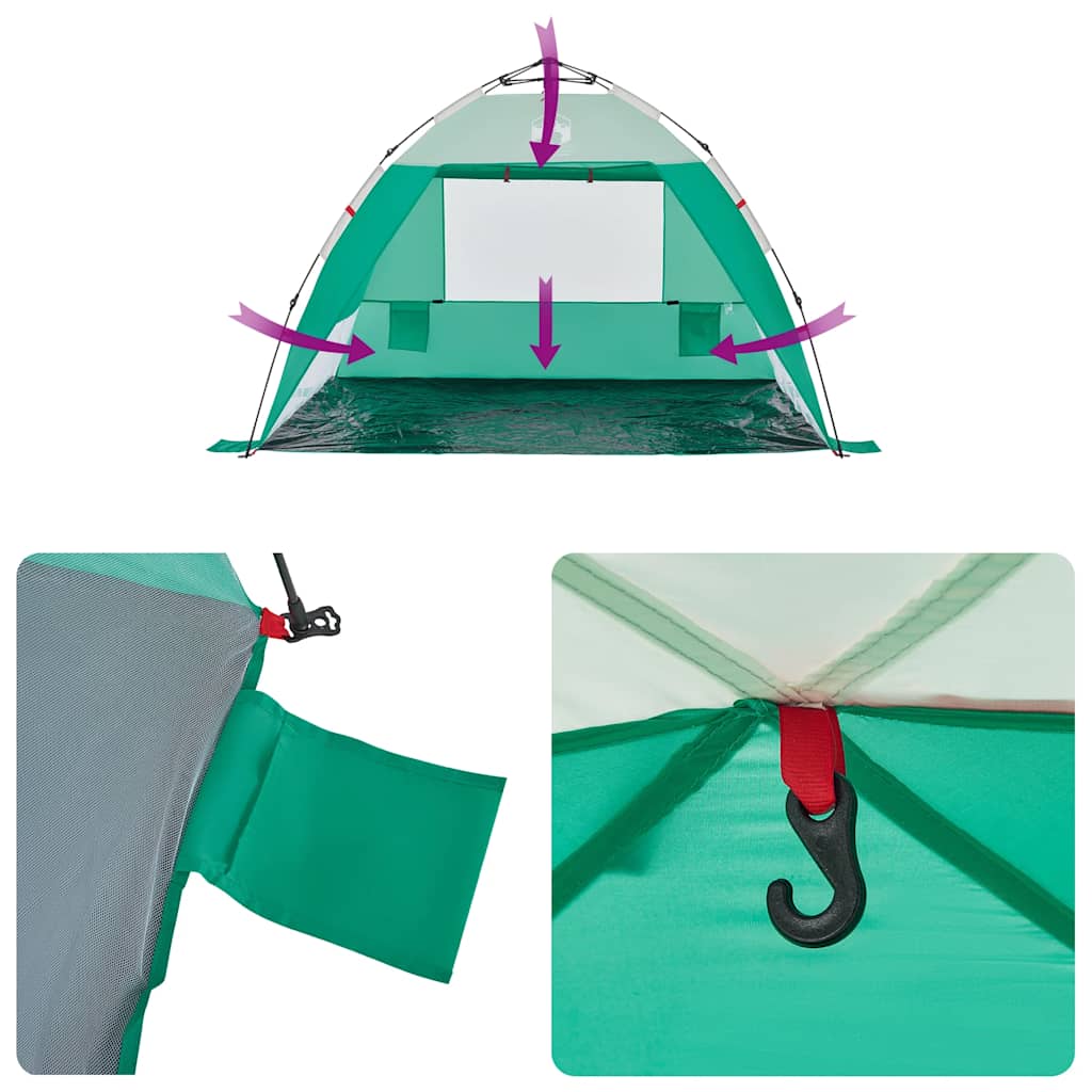 Cort Camping 2 Persoane Verde Marin Impermeabil Setare Rapidă
