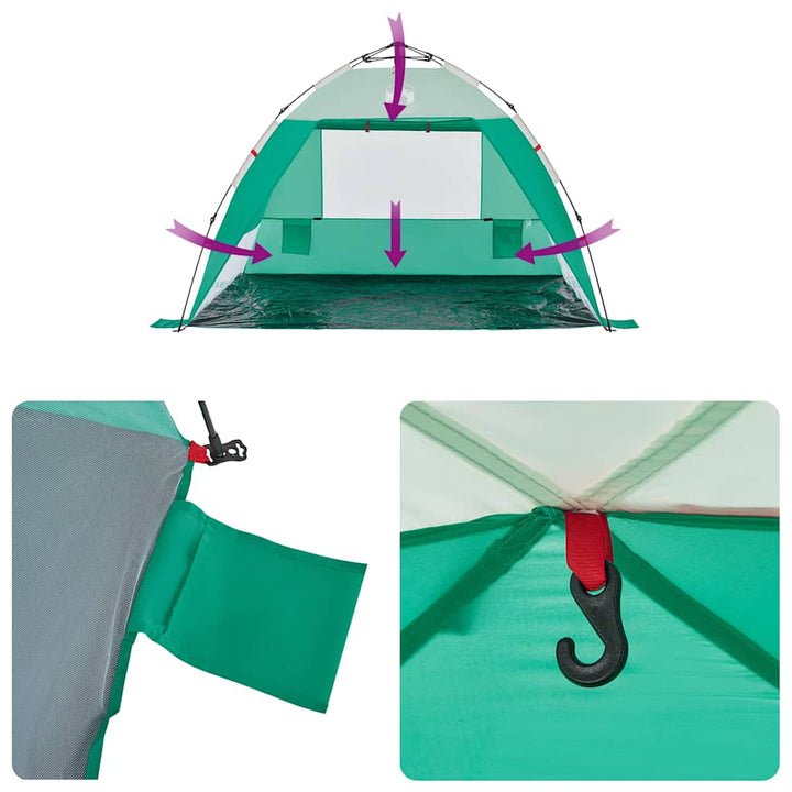 Cort Camping 2 Persoane Verde Marin Impermeabil Setare Rapidă