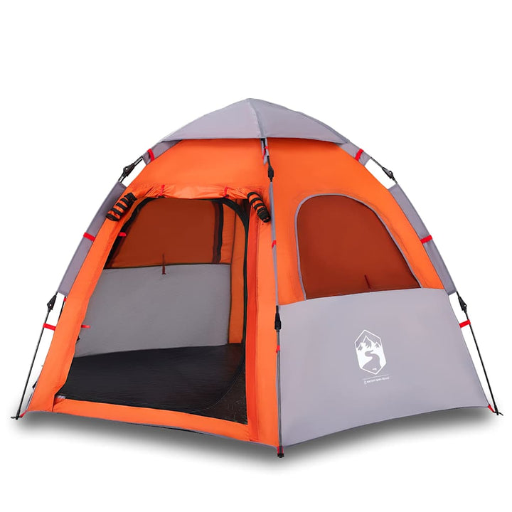 Cort Camping Cabană 4 Persoane Gri/Portocaliu Setare Rapidă