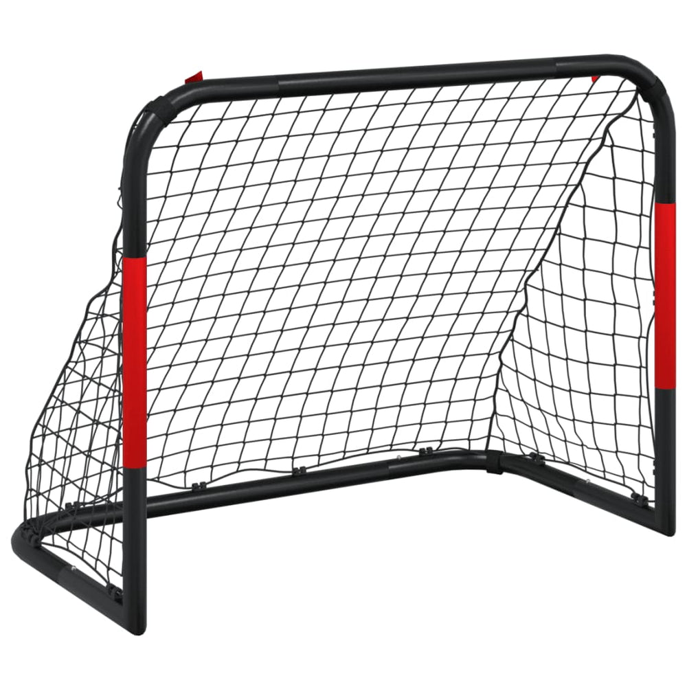 Poartă De Fotbal Cu Plasă, Roșu Și Negru, 90X48X71 Cm, Oțel