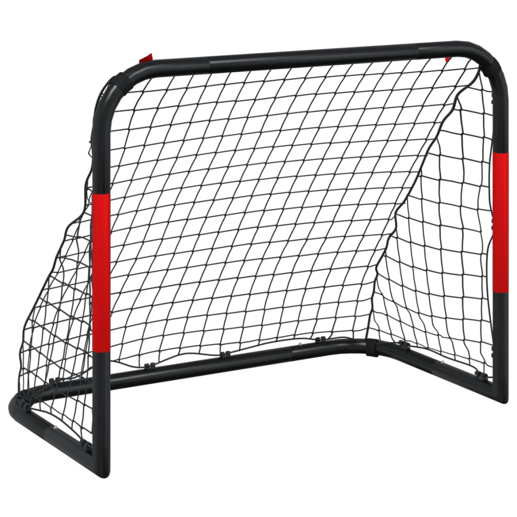 Poartă De Fotbal Cu Plasă, Roșu Și Negru, 90X48X71 Cm, Oțel