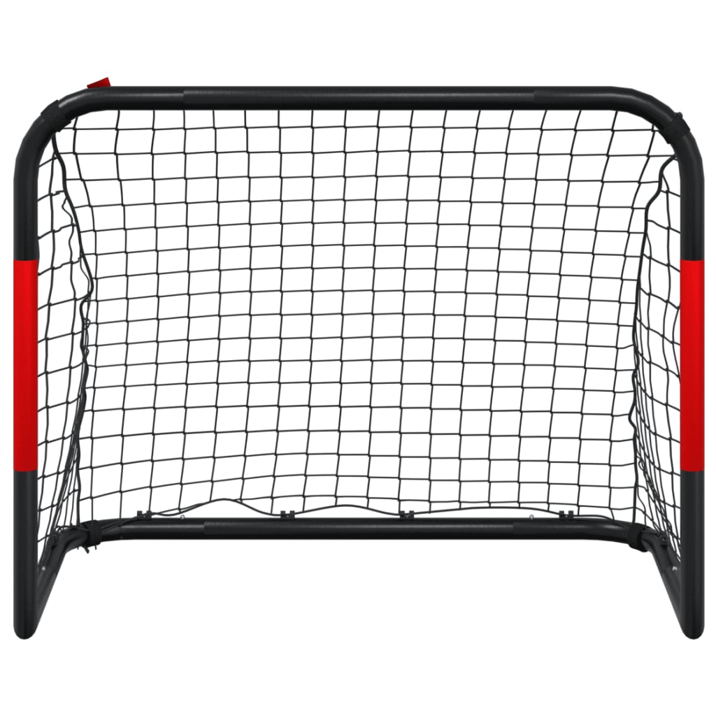Poartă De Fotbal Cu Plasă, Roșu Și Negru, 90X48X71 Cm, Oțel