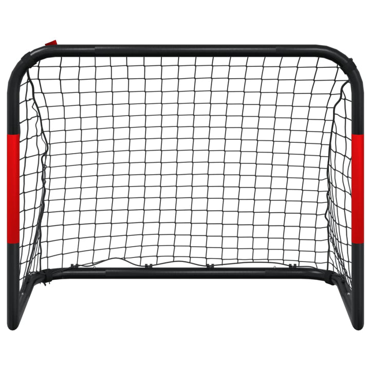 Poartă De Fotbal Cu Plasă, Roșu Și Negru, 90X48X71 Cm, Oțel