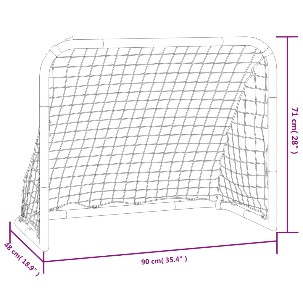 Poartă De Fotbal Cu Plasă, Roșu Și Negru, 90X48X71 Cm, Oțel