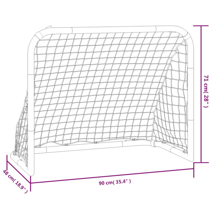 Poartă De Fotbal Cu Plasă, Roșu Și Negru, 90X48X71 Cm, Oțel