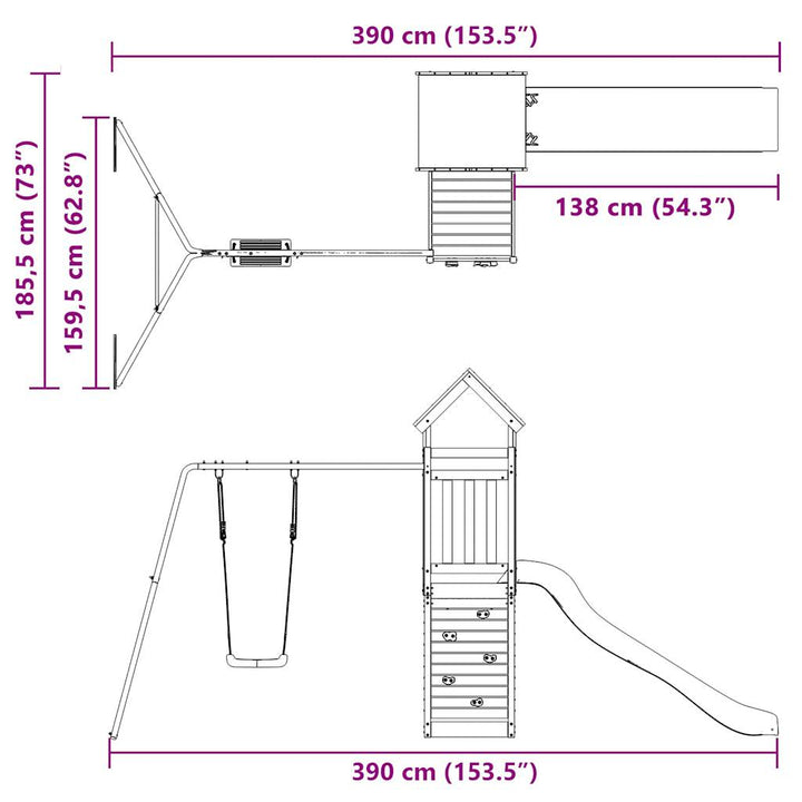 Set De Joacă Pentru Exterior, Lemn De Pin Impregnat