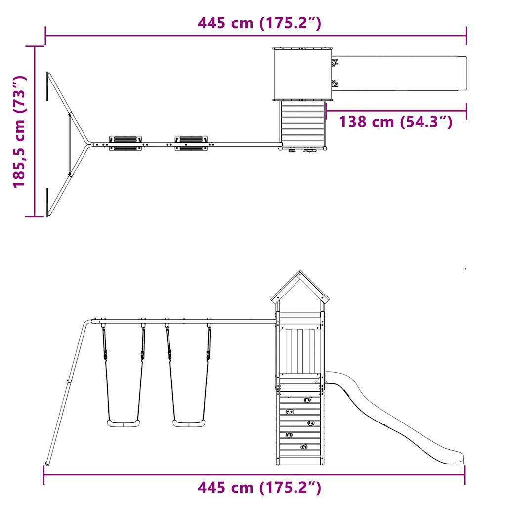 Set De Joacă Pentru Exterior, Lemn De Pin Impregnat