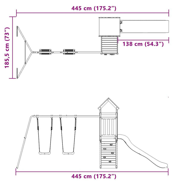 Set De Joacă Pentru Exterior, Lemn De Pin Impregnat