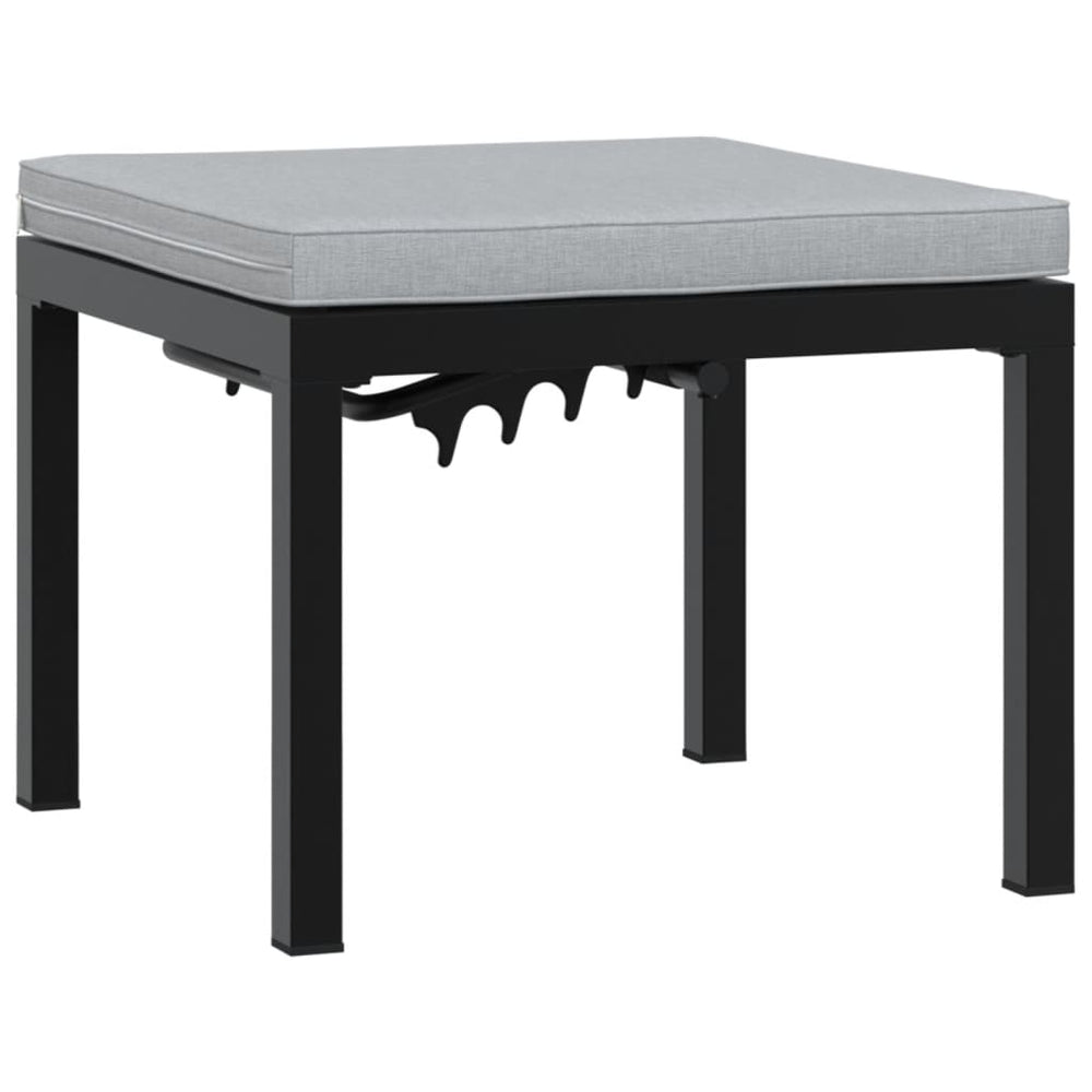 Scaun De Grădină Cu Pernă, Negru, Oțel Vopsit Electrostatic