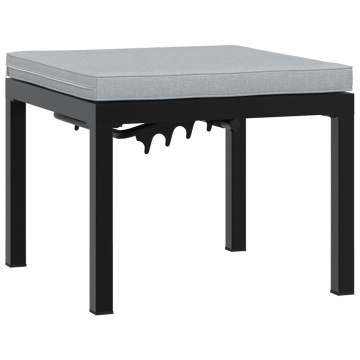Scaun De Grădină Cu Pernă, Negru, Oțel Vopsit Electrostatic
