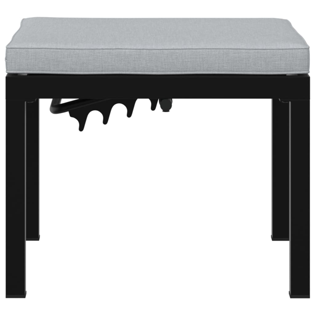 Scaun De Grădină Cu Pernă, Negru, Oțel Vopsit Electrostatic