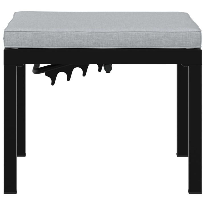 Scaun De Grădină Cu Pernă, Negru, Oțel Vopsit Electrostatic