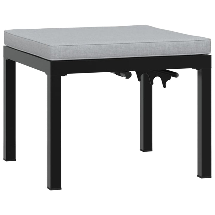 Scaun De Grădină Cu Pernă, Negru, Oțel Vopsit Electrostatic
