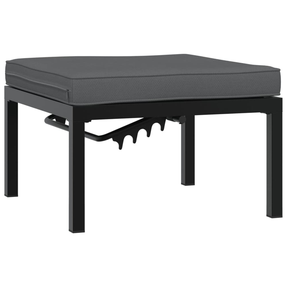Scaun De Grădină Cu Pernă, Negru, Aluminiu