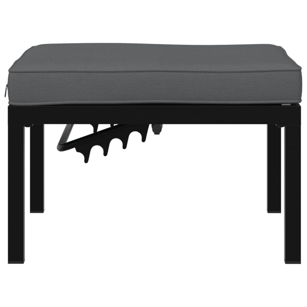 Scaun De Grădină Cu Pernă, Negru, Aluminiu