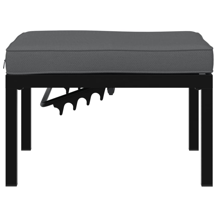 Scaun De Grădină Cu Pernă, Negru, Aluminiu