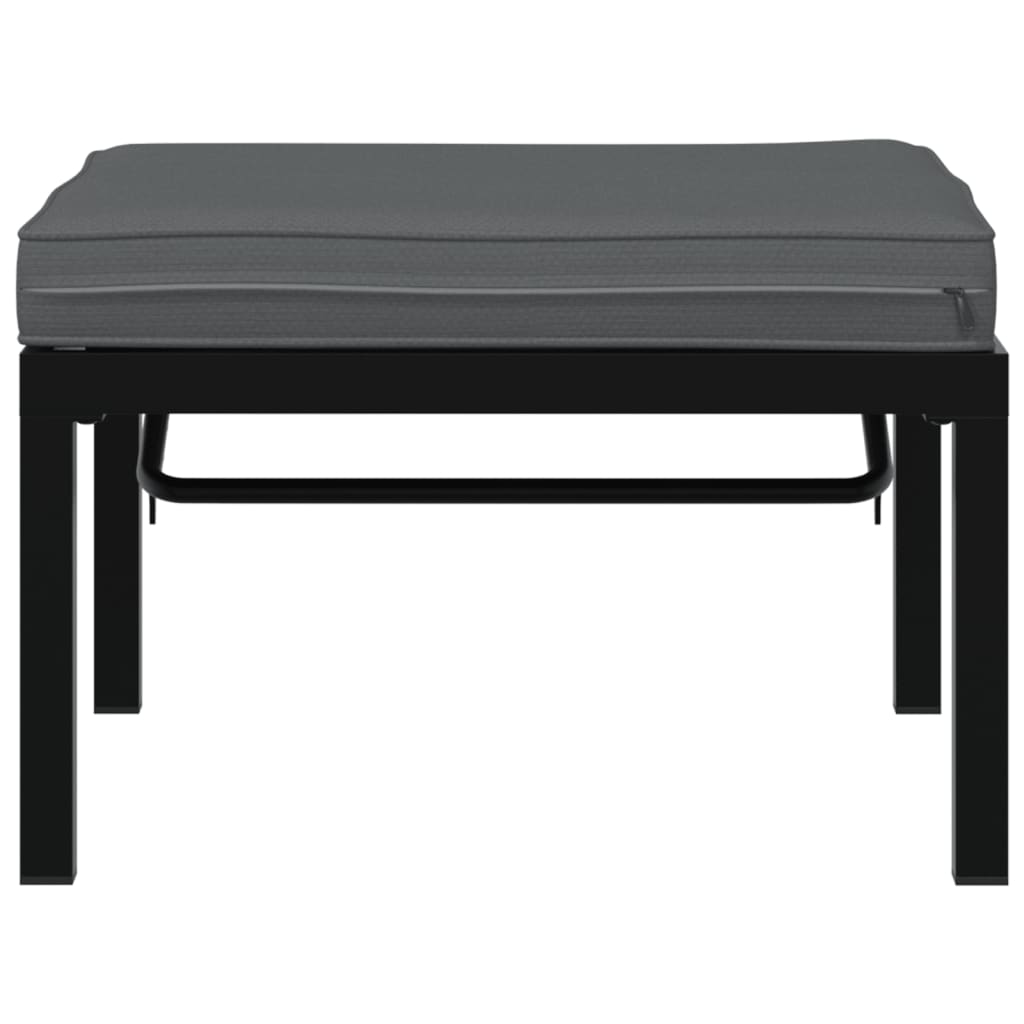 Scaun De Grădină Cu Pernă, Negru, Aluminiu