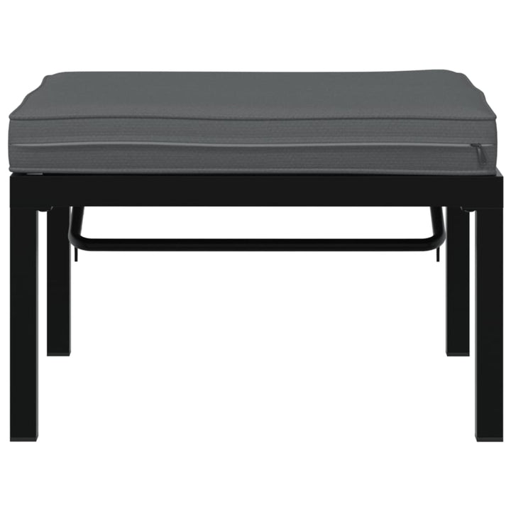 Scaun De Grădină Cu Pernă, Negru, Aluminiu