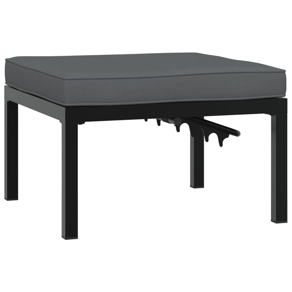 Scaun De Grădină Cu Pernă, Negru, Aluminiu