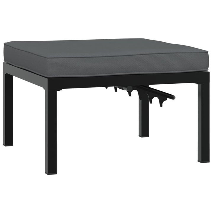 Scaun De Grădină Cu Pernă, Negru, Aluminiu
