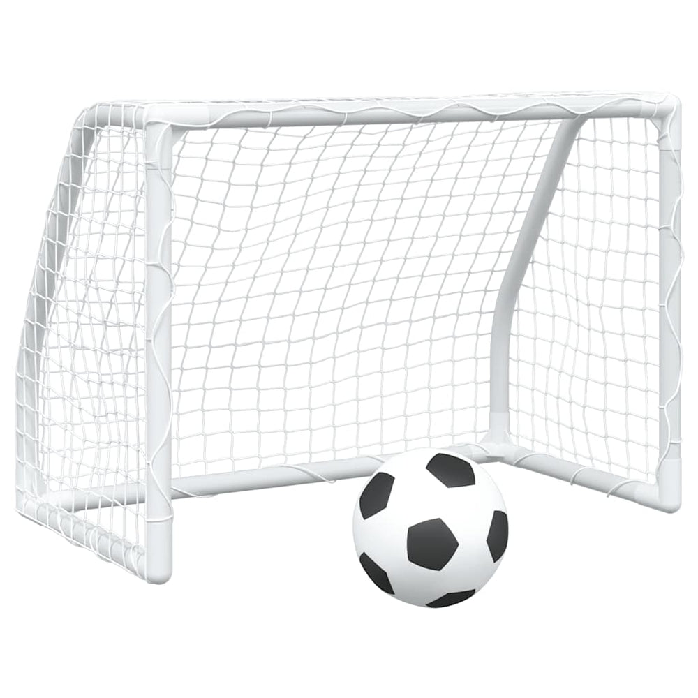Porți De Fotbal De Copii 2 Buc., Cu Minge Alb 64X35X48 Cm Metal