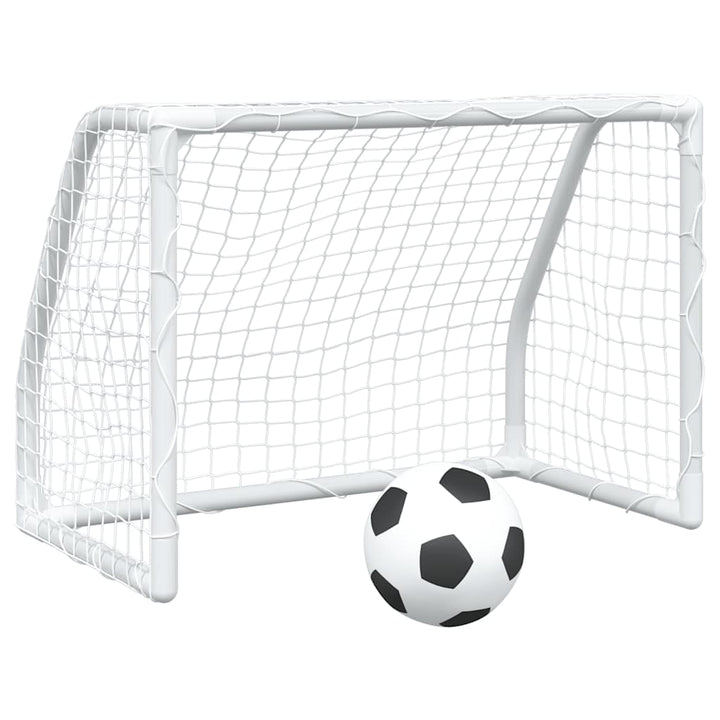 Porți De Fotbal De Copii 2 Buc., Cu Minge Alb 64X35X48 Cm Metal