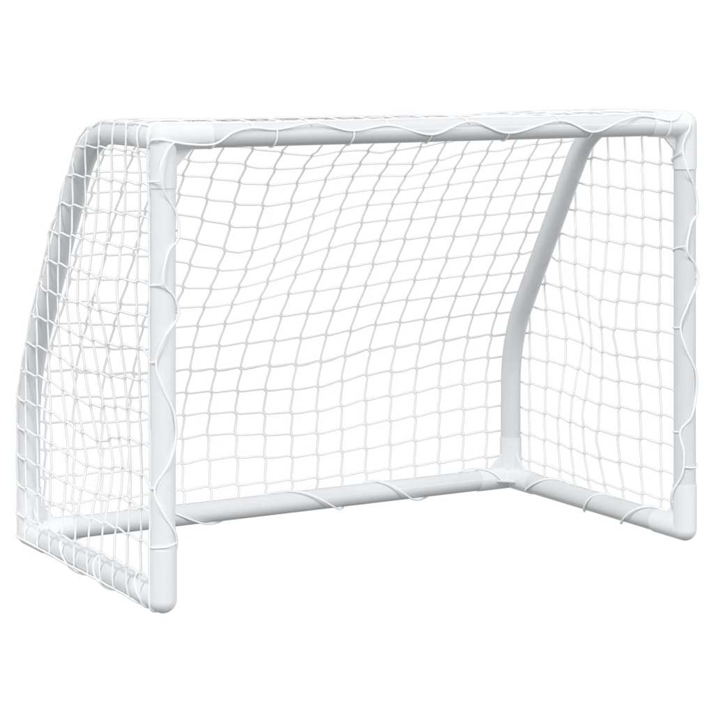 Porți De Fotbal De Copii 2 Buc., Cu Minge Alb 64X35X48 Cm Metal