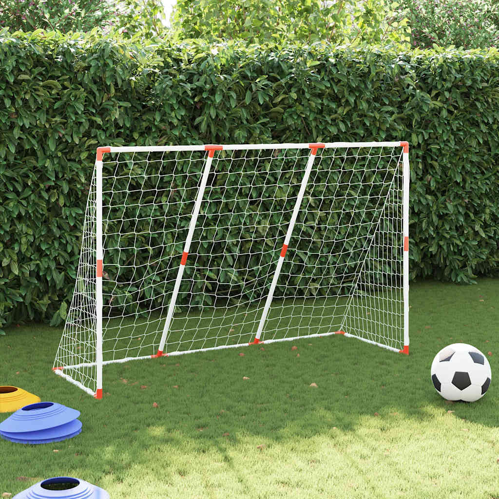 Poartă De Fotbal Pentru Copii Cu Mingi 2-În-1 Alb 184X64X124 Cm
