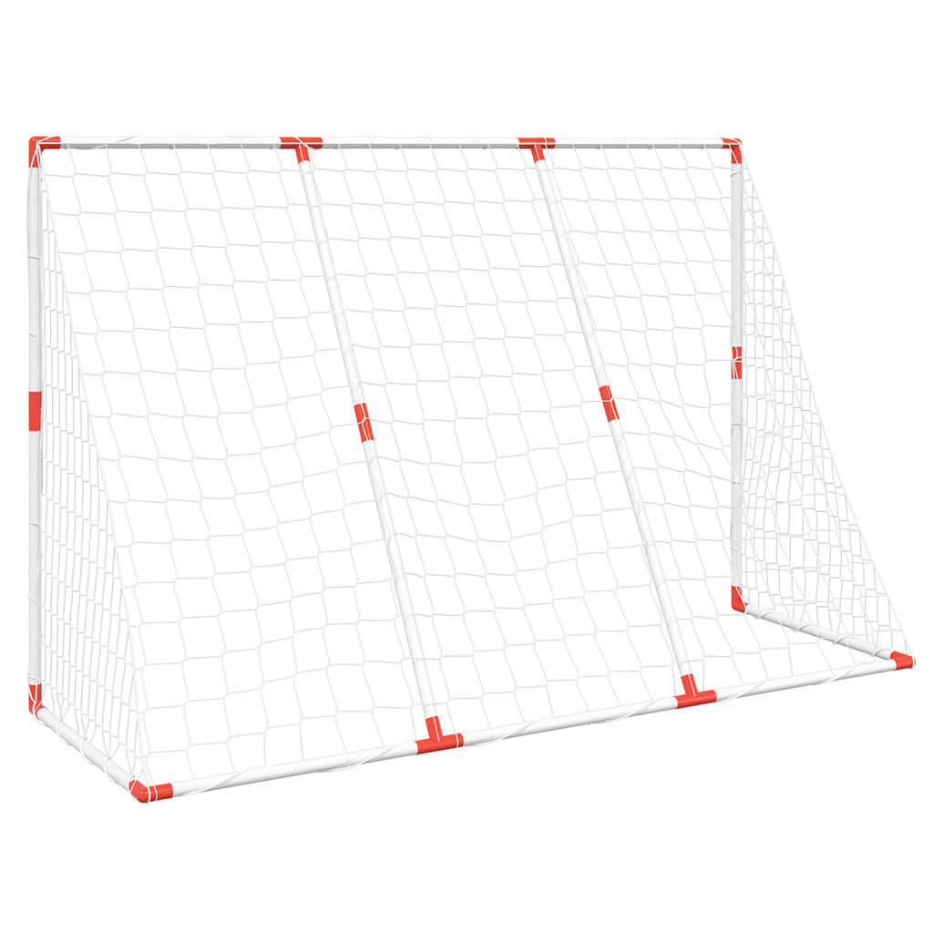 Poartă De Fotbal Pentru Copii Cu Mingi 2-În-1 Alb 184X64X124 Cm