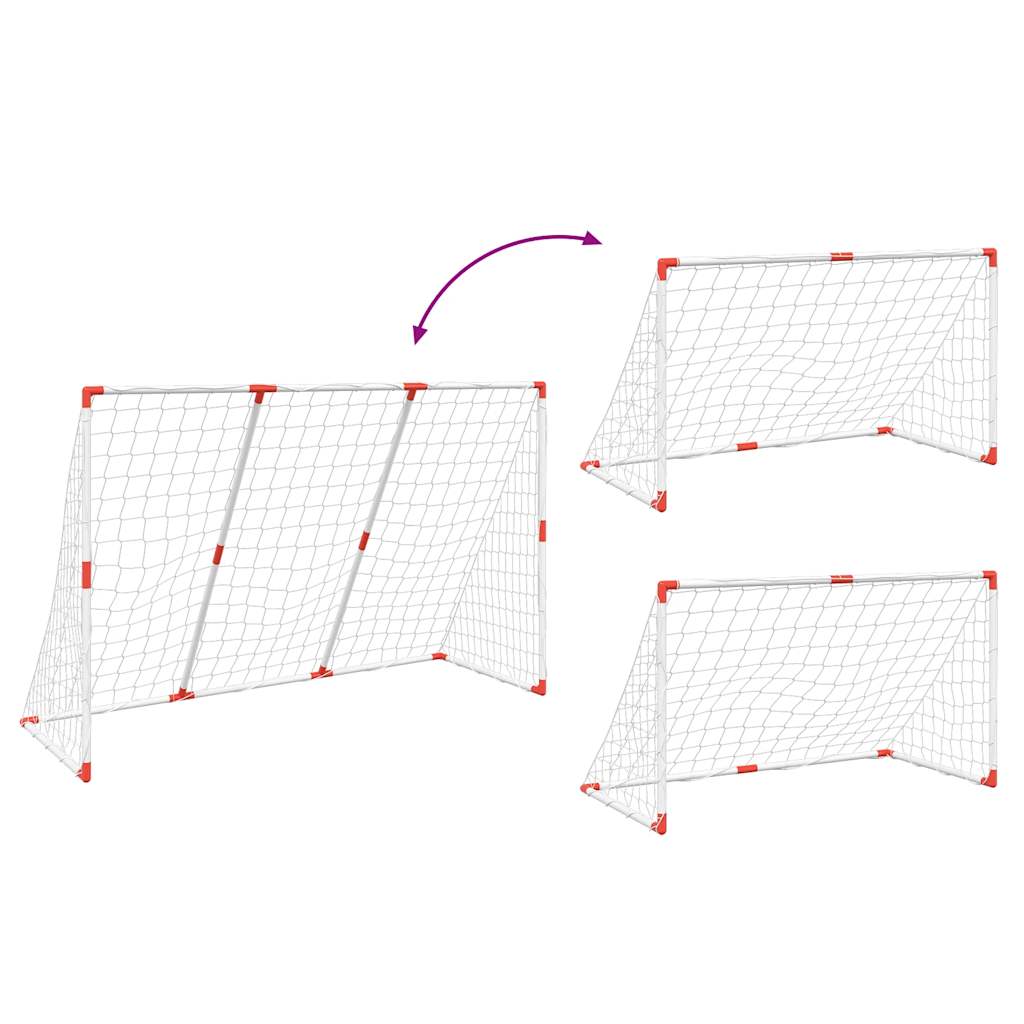 Poartă De Fotbal Pentru Copii Cu Mingi 2-În-1 Alb 184X64X124 Cm
