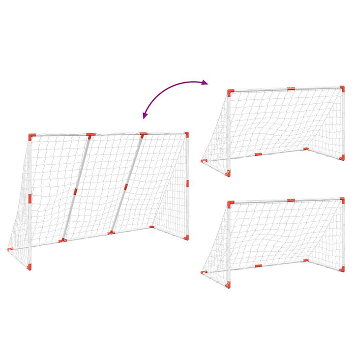 Poartă De Fotbal Pentru Copii Cu Mingi 2-În-1 Alb 184X64X124 Cm
