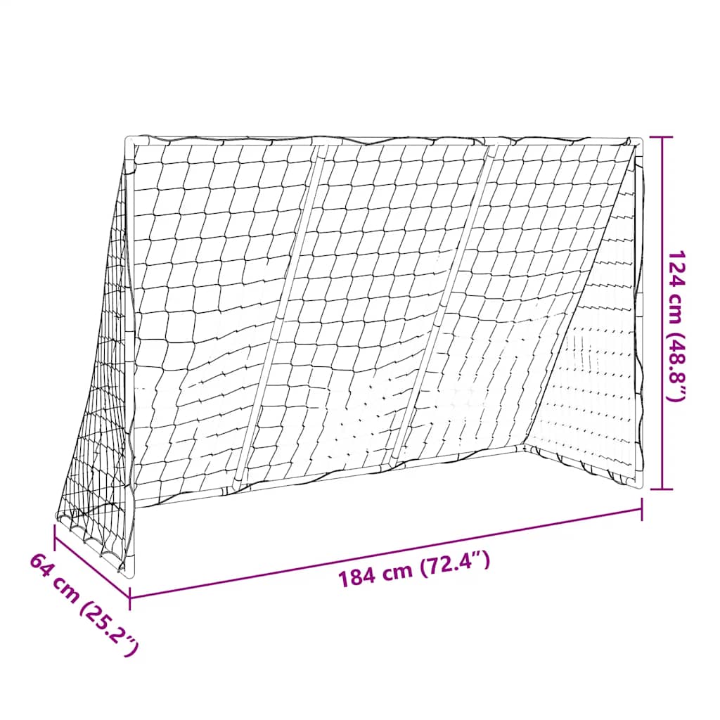Poartă De Fotbal Pentru Copii Cu Mingi 2-În-1 Alb 184X64X124 Cm
