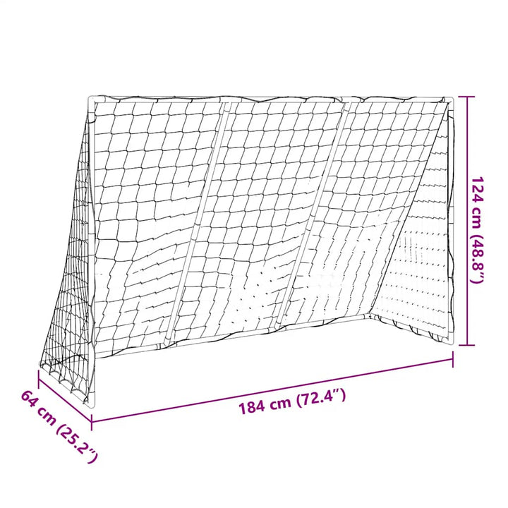Poartă De Fotbal Pentru Copii Cu Mingi 2-În-1 Alb 184X64X124 Cm