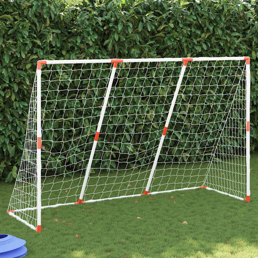 Poartă De Fotbal Pentru Copii Cu Mingi 2-În-1 Alb 184X64X124 Cm