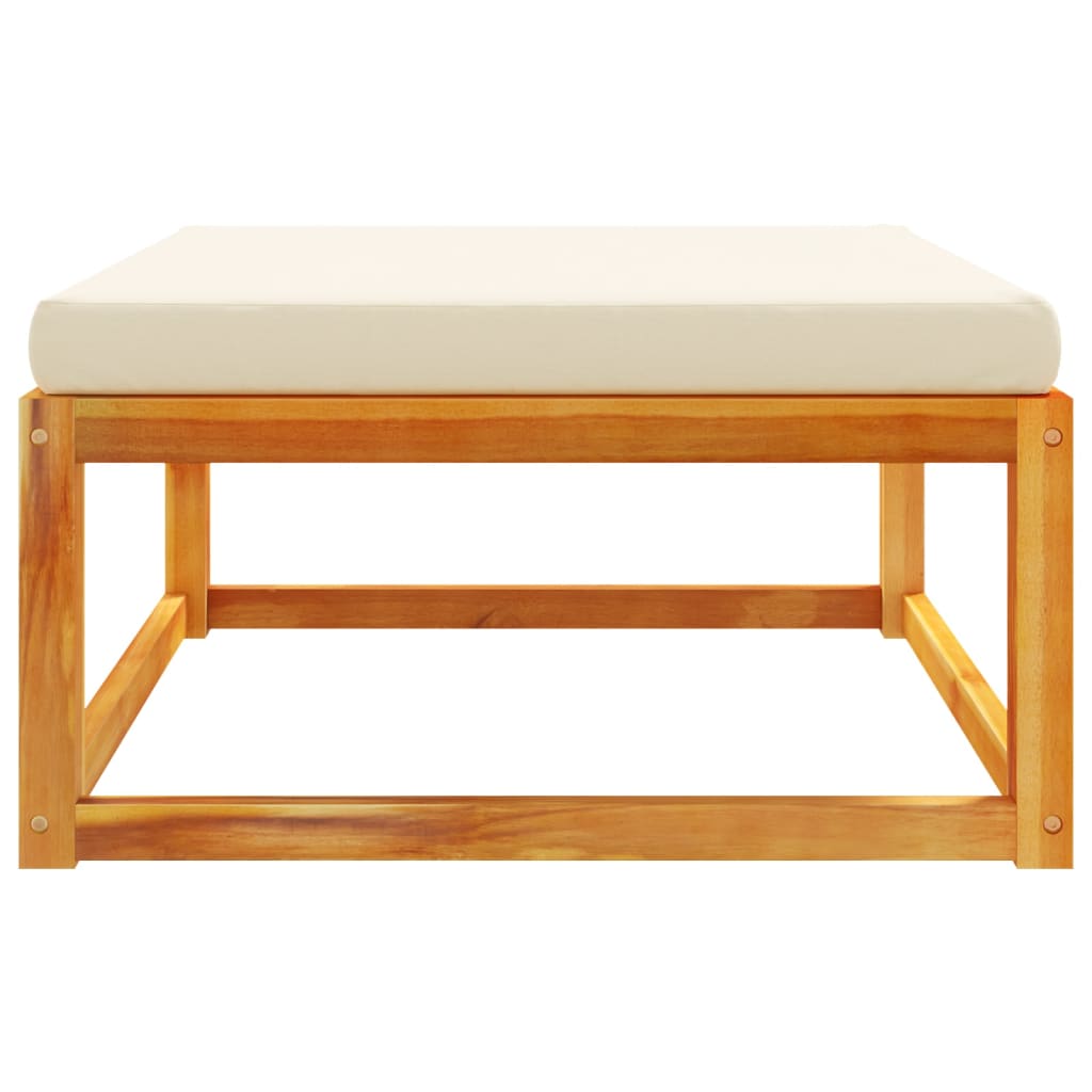 Taburet De Grădină Cu Pernă, 65X65X29 Cm, Lemn Masiv Acacia