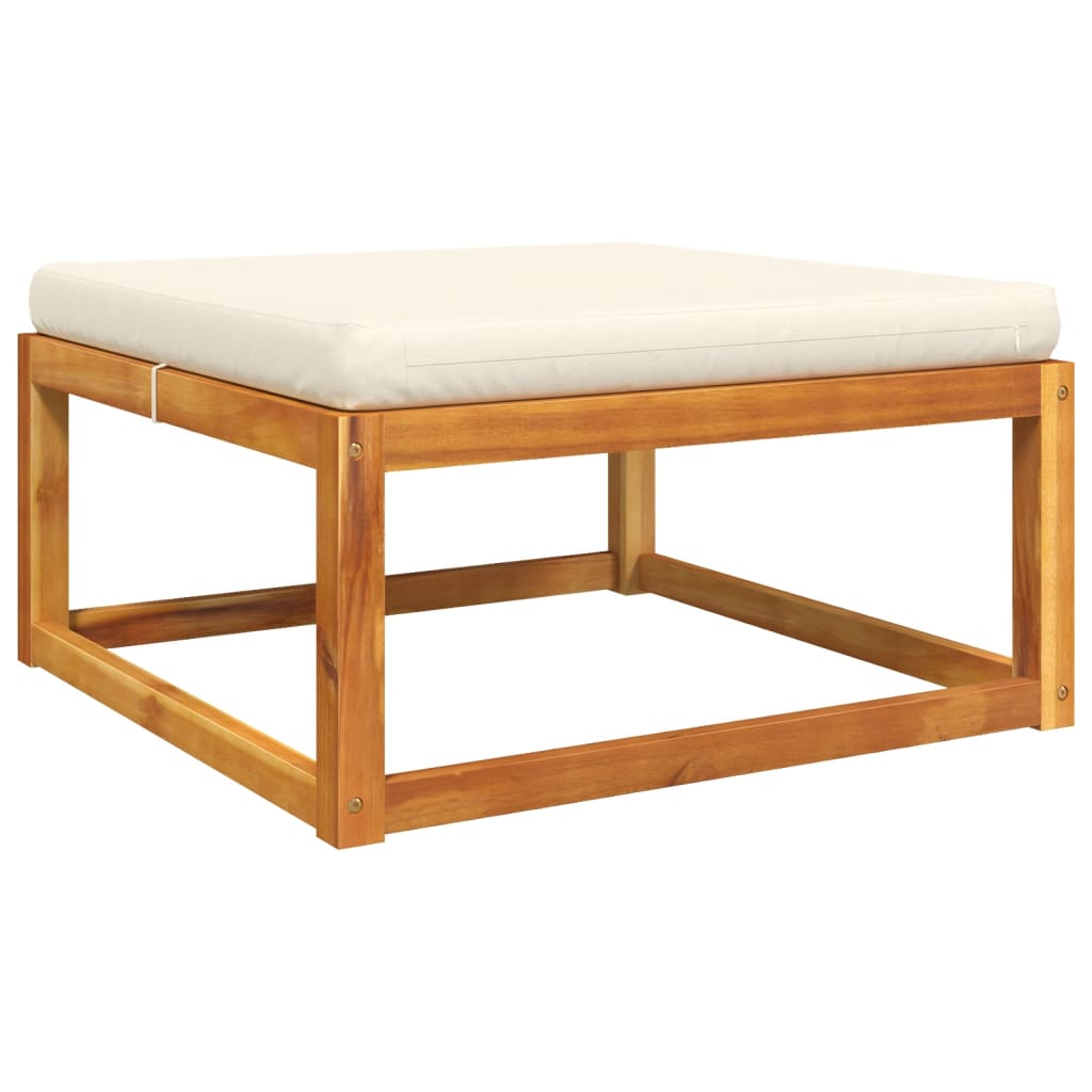 Taburet De Grădină Cu Pernă, 65X65X29 Cm, Lemn Masiv Acacia