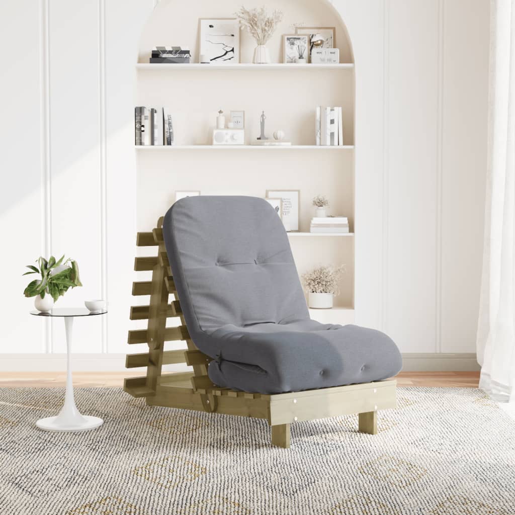 Canapea Futon Cu Saltea, , Lemn De Pin Tratat