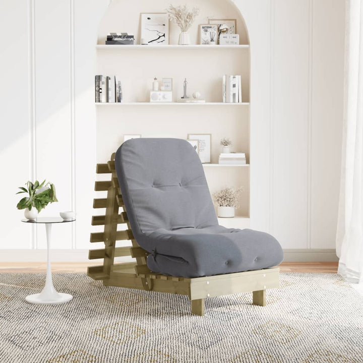 Canapea Futon Cu Saltea, , Lemn De Pin Tratat