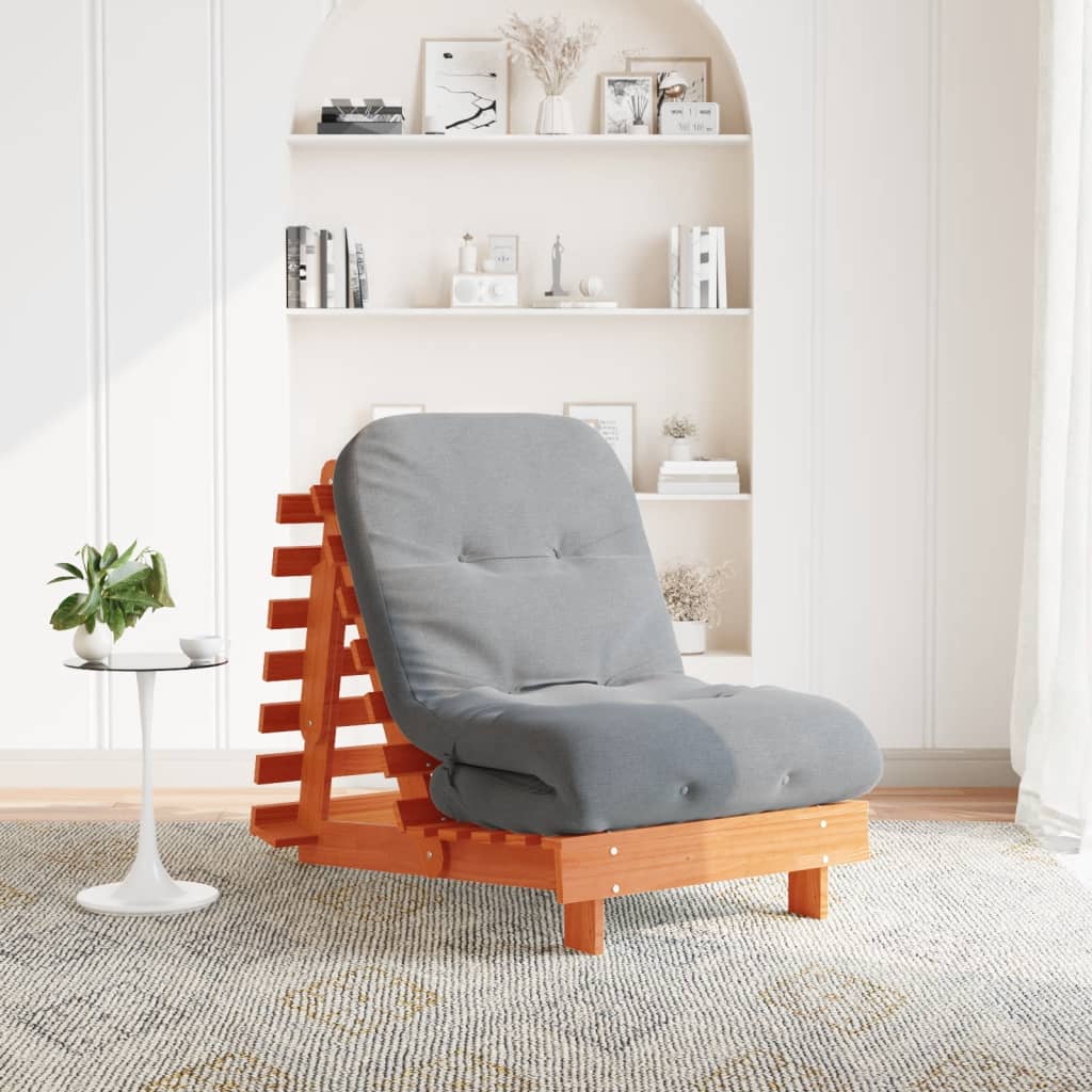 Canapea Futon Cu Saltea, , Lemn De Pin Tratat