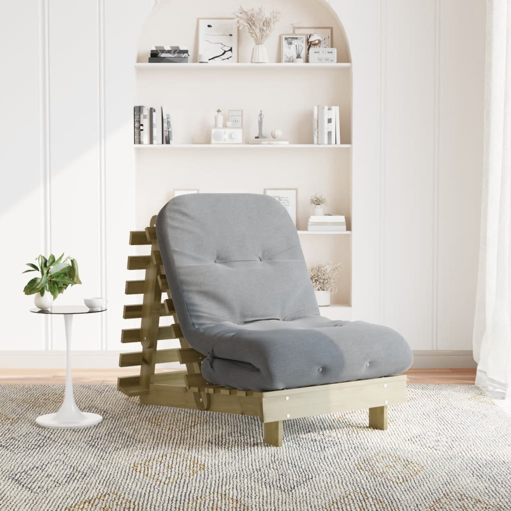 Canapea Futon Cu Saltea, , Lemn De Pin Tratat