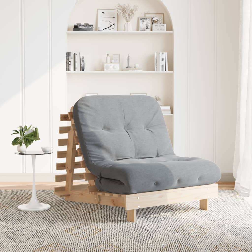 Canapea Futon Cu Saltea, , Lemn De Pin Tratat